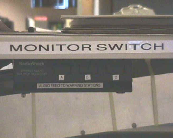 Monitor switch for meteorologist audio feed